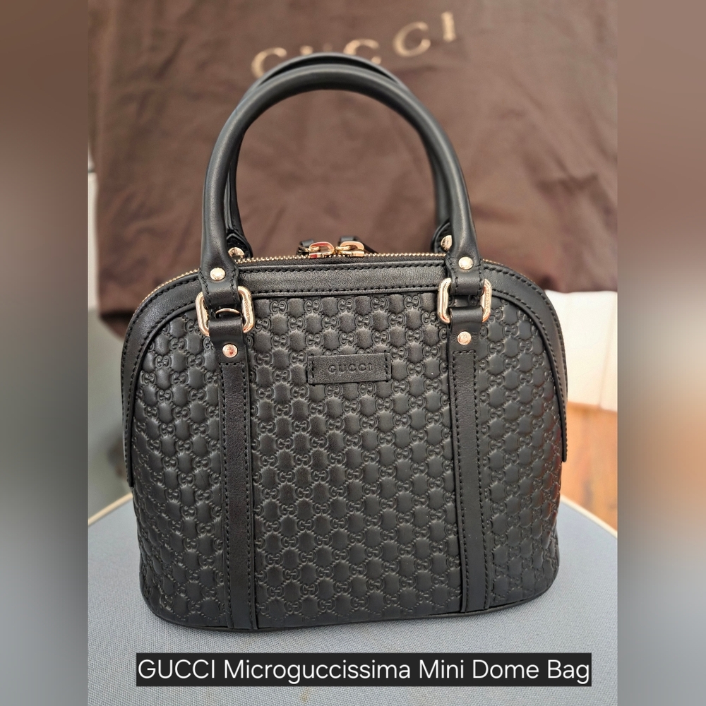 Gucci Black Microguccissima Dome Satchel